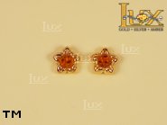 Jewellery GOLD earrings.  Stone: amber. TAG: nature; name: GE156; weight: 2.5g.
