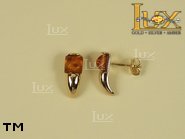 Jewellery GOLD earrings.  Stone: amber. TAG: ; name: GE159; weight: 2.6g.