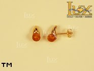 Jewellery GOLD earrings.  Stone: amber. TAG: ; name: GE161; weight: 2.2g.