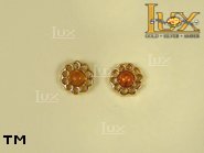 Jewellery GOLD earrings.  Stone: amber. TAG: nature; name: GE164; weight: 1.9g.