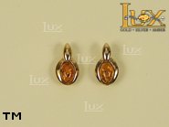 Jewellery GOLD earrings.  Stone: amber. TAG: ; name: GE170; weight: 2.2g.