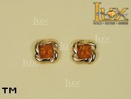 Jewellery GOLD earrings.  Stone: amber. TAG: ; name: GE171; weight: 3.7g.