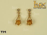 Jewellery GOLD earrings.  Stone: amber. TAG: ; name: GE174; weight: 2.6g.