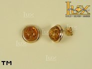 Jewellery GOLD earrings.  Stone: amber. TAG: ; name: GE180; weight: 3.9g.