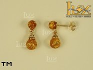 Jewellery GOLD earrings.  Stone: amber. TAG: ; name: GE182; weight: 2.5g.