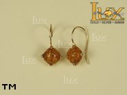 Jewellery GOLD earrings.  Stone: amber. TAG: ; name: GE183WH; weight: 2.5g.