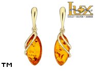 Jewellery GOLD earrings.  Stone: amber. TAG: clasic; name: GE184SW; weight: 2.63g.