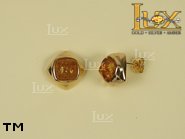 Jewellery GOLD earrings.  Stone: amber. TAG: ; name: GE185; weight: 4.5g.