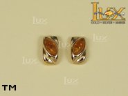 Jewellery GOLD earrings.  Stone: amber. TAG: ; name: GE191; weight: 2.4g.
