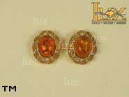 Jewellery GOLD earrings.  Stone: amber. TAG: ; name: GE194; weight: 4.5g.