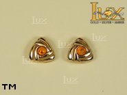 Jewellery GOLD earrings.  Stone: amber. TAG: ; name: GE195; weight: 3.3g.