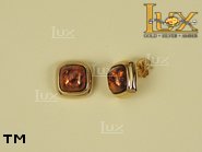 Jewellery GOLD earrings.  Stone: amber. TAG: ; name: GE196; weight: 3.7g.