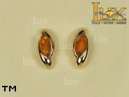 Jewellery GOLD earrings.  Stone: amber. TAG: ; name: GE210; weight: 2.7g.