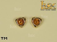 Jewellery GOLD earrings.  Stone: amber. TAG: ; name: GE216; weight: 2.1g.