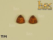 Jewellery GOLD earrings.  Stone: amber. TAG: ; name: GE217; weight: 1.4g.