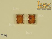 Jewellery GOLD earrings.  Stone: amber. TAG: ; name: GE221; weight: 2.6g.