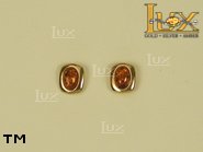 Jewellery GOLD earrings.  Stone: amber. TAG: ; name: GE223-2S; weight: 1.2g.