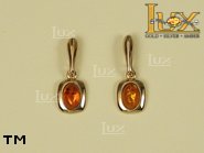 Jewellery GOLD earrings.  Stone: amber. TAG: ; name: GE223-2SW; weight: 1.7g.