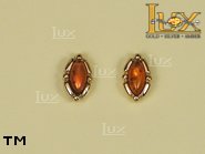 Jewellery GOLD earrings.  Stone: amber. TAG: ; name: GE224; weight: 2.3g.