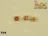 Jewellery GOLD earrings.  Stone: amber. TAG: ; name: GE225; weight: 1.7g.