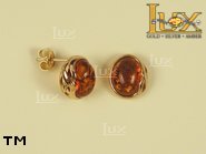 Jewellery GOLD earrings.  Stone: amber. TAG: ; name: GE231; weight: 2.5g.