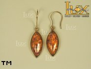 Jewellery GOLD earrings.  Stone: amber. TAG: ; name: GE238; weight: 4.9g.