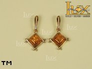 Jewellery GOLD earrings.  Stone: amber. TAG: ; name: GE251SW; weight: 2.3g.