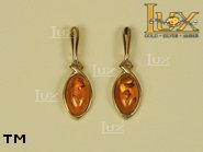 Jewellery GOLD earrings.  Stone: amber. TAG: ; name: GE252SW; weight: 2.1g.