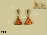 Jewellery GOLD earrings.  Stone: amber. TAG: ; name: GE256SW; weight: 2.3g.