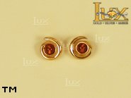 Jewellery GOLD earrings.  Stone: amber. TAG: ; name: GE258; weight: 1.5g.
