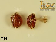 Jewellery GOLD earrings.  Stone: amber. TAG: ; name: GE261; weight: 2.7g.