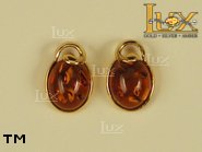 Jewellery GOLD earrings.  Stone: amber. TAG: ; name: GE262S; weight: 2.3g.