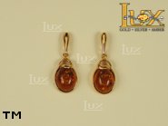 Jewellery GOLD earrings.  Stone: amber. TAG: ; name: GE262SW; weight: 2.5g.