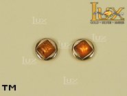 Jewellery GOLD earrings.  Stone: amber. TAG: ; name: GE264S; weight: 1.3g.