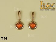 Jewellery GOLD earrings.  Stone: amber. TAG: ; name: GE264SW; weight: 1.83g.