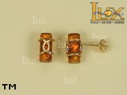 Jewellery GOLD earrings.  Stone: amber. TAG: ; name: GE269; weight: 2.4g.