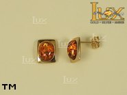 Jewellery GOLD earrings.  Stone: amber. TAG: ; name: GE273; weight: 2.4g.