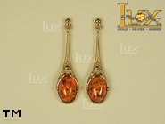 Jewellery GOLD earrings.  Stone: amber. TAG: ; name: GE277; weight: 4.5g.