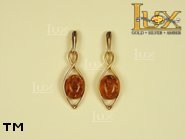 Jewellery GOLD earrings.  Stone: amber. TAG: ; name: GE291; weight: 2.9g.