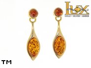 Jewellery GOLD earrings.  Stone: amber. TAG: ; name: GE309; weight: 3.61g.