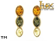 Jewellery GOLD earrings.  Stone: amber. TAG: ; name: GE315S; weight: 3.7g.