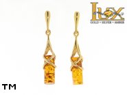 Jewellery GOLD earrings.  Stone: amber. TAG: ; name: GE319; weight: 3.5g.