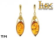 Jewellery GOLD earrings.  Stone: amber. TAG: ; name: GE322; weight: 5.55g.