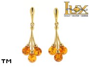 Jewellery GOLD earrings.  Stone: amber. TAG: ; name: GE328; weight: 3.3g.