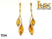Jewellery GOLD earrings.  Stone: amber. TAG: ; name: GE331; weight: 4.02g.