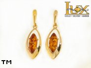 Jewellery GOLD earrings.  Stone: amber. TAG: ; name: GE338; weight: 3.11g.