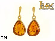 Jewellery GOLD earrings.  Stone: amber. TAG: ; name: GE339; weight: 4.5g.