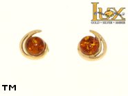 Jewellery GOLD earrings.  Stone: amber. TAG: ; name: GE342; weight: 2.09g.