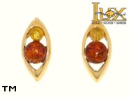 Jewellery GOLD earrings.  Stone: amber. TAG: ; name: GE345; weight: 2.75g.