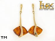 Jewellery GOLD earrings.  Stone: amber. TAG: ; name: GE346; weight: 5.27g.